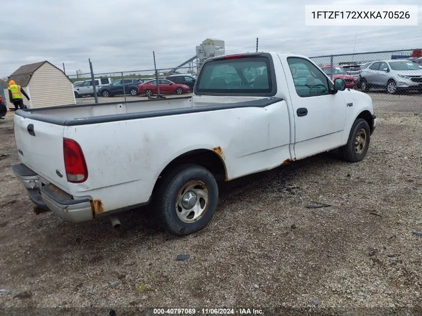 1999 Ford F150 VIN: 1FTZF172XXKA70526 Lot: 40797069