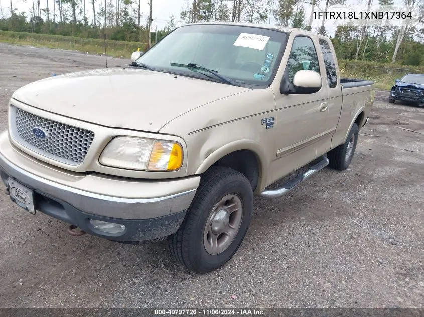 1999 Ford F-150 Lariat/Xl/Xlt VIN: 1FTRX18L1XNB17364 Lot: 40797726