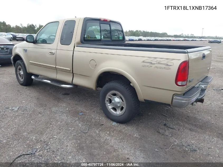 1999 Ford F-150 Lariat/Xl/Xlt VIN: 1FTRX18L1XNB17364 Lot: 40797726