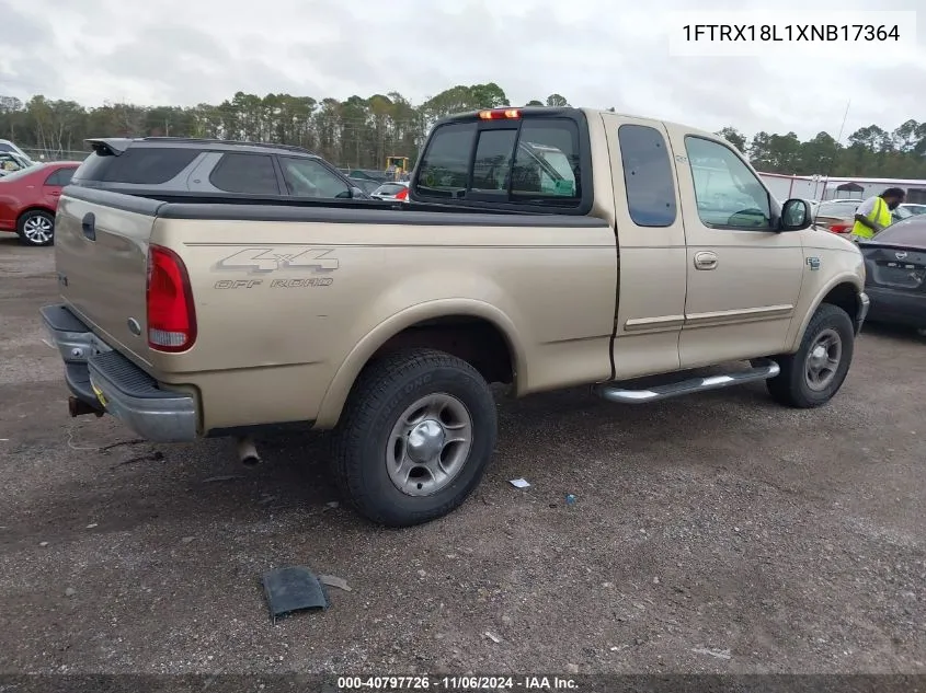 1999 Ford F-150 Lariat/Xl/Xlt VIN: 1FTRX18L1XNB17364 Lot: 40797726