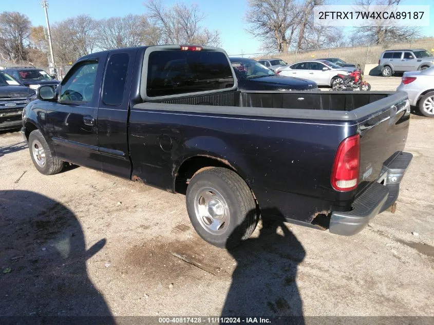 1999 Ford F-150 Lariat/Work Series/Xl/Xlt VIN: 2FTRX17W4XCA89187 Lot: 40817428