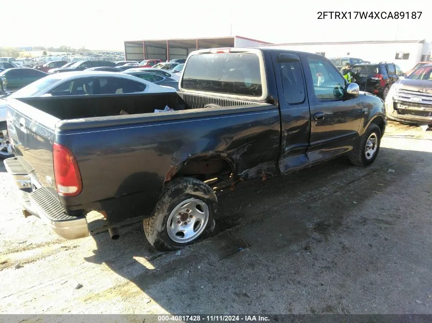 1999 Ford F-150 Lariat/Work Series/Xl/Xlt VIN: 2FTRX17W4XCA89187 Lot: 40817428