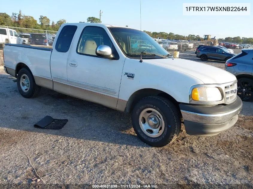 1999 Ford F-150 Lariat/Work Series/Xl/Xlt VIN: 1FTRX17W5XNB22644 Lot: 40831898