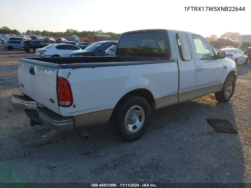 1999 Ford F-150 Lariat/Work Series/Xl/Xlt VIN: 1FTRX17W5XNB22644 Lot: 40831898