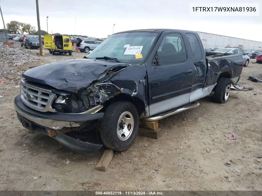 1999 Ford F-150 Lariat/Work Series/Xl/Xlt VIN: 1FTRX17W9XNA81936 Lot: 40852119