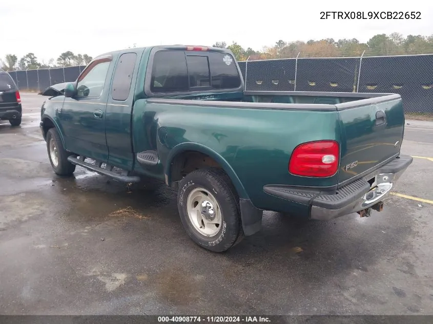 1999 Ford F-150 Lariat/Xl/Xlt VIN: 2FTRX08L9XCB22652 Lot: 40908774