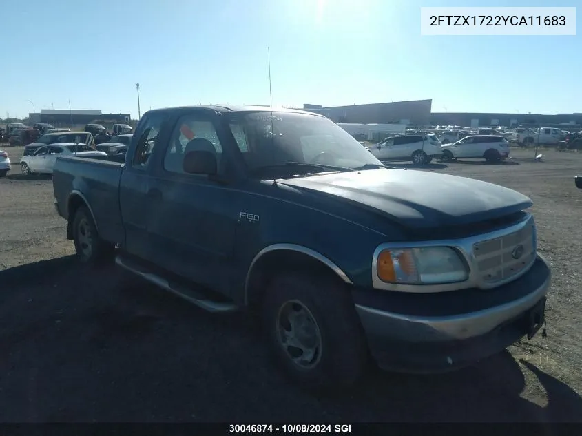 2000 Ford F150 VIN: 2FTZX1722YCA11683 Lot: 30046874