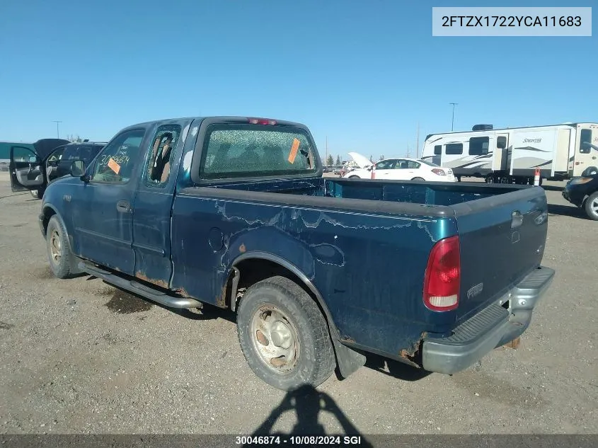 2000 Ford F150 VIN: 2FTZX1722YCA11683 Lot: 30046874