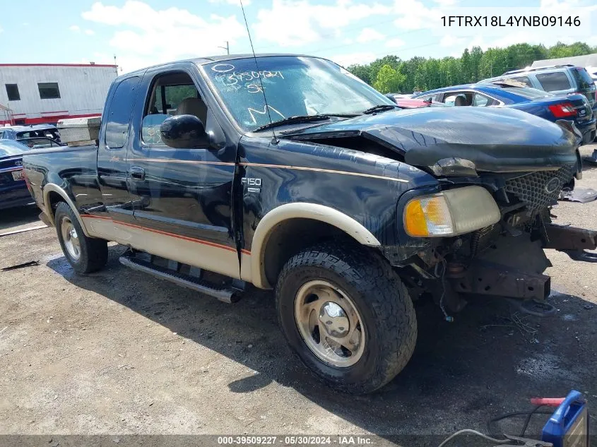 2000 Ford F-150 Lariat/Work Series/Xl/Xlt VIN: 1FTRX18L4YNB09146 Lot: 39509227