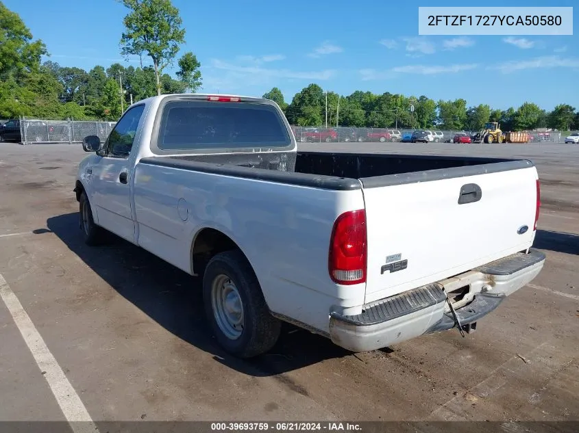 2000 Ford F-150 Work Series/Xl/Xlt VIN: 2FTZF1727YCA50580 Lot: 39693759