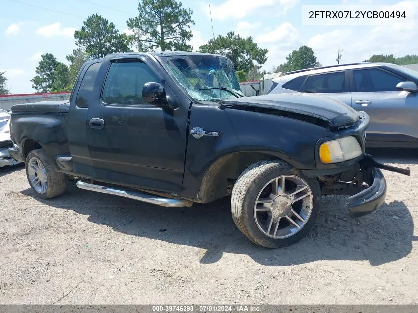 2000 Ford F-150 Lariat/Xl/Xlt VIN: 2FTRX07L2YCB00494 Lot: 39746393