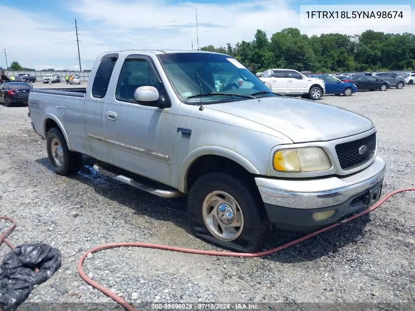 2000 Ford F-150 Lariat/Work Series/Xl/Xlt VIN: 1FTRX18L5YNA98674 Lot: 39896028