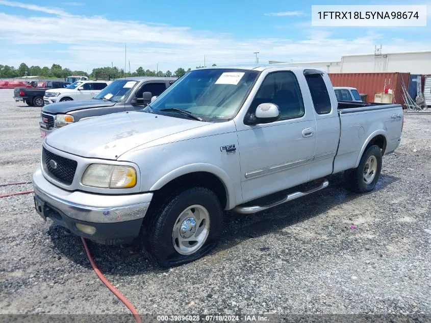 2000 Ford F-150 Lariat/Work Series/Xl/Xlt VIN: 1FTRX18L5YNA98674 Lot: 39896028