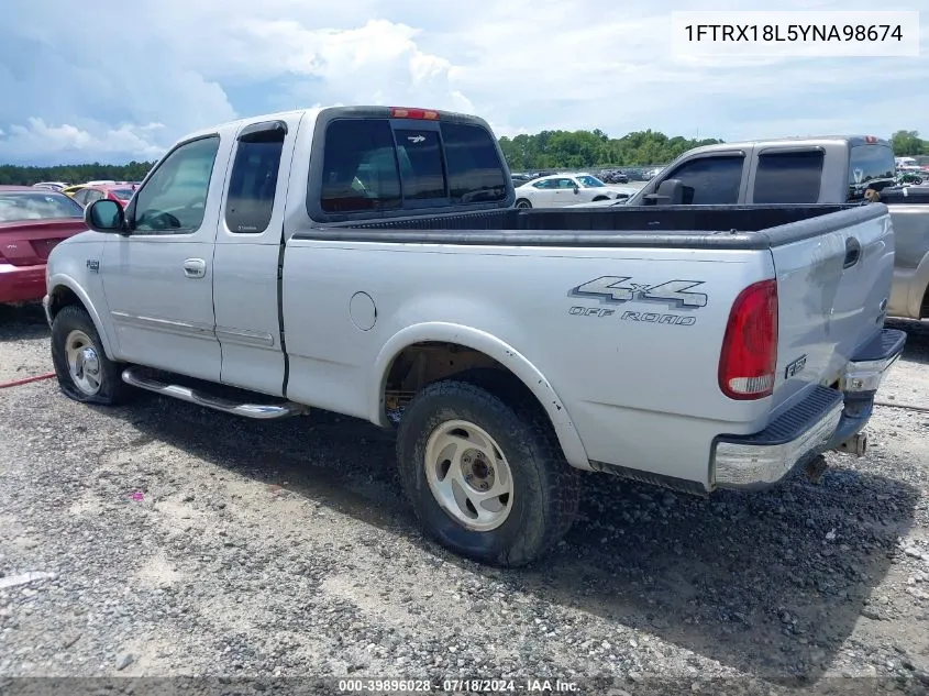 2000 Ford F-150 Lariat/Work Series/Xl/Xlt VIN: 1FTRX18L5YNA98674 Lot: 39896028