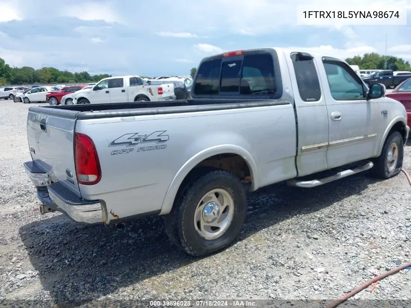 2000 Ford F-150 Lariat/Work Series/Xl/Xlt VIN: 1FTRX18L5YNA98674 Lot: 39896028