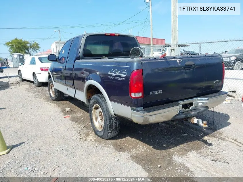 2000 Ford F-150 VIN: 1FTRX18L8YKA33741 Lot: 40028276