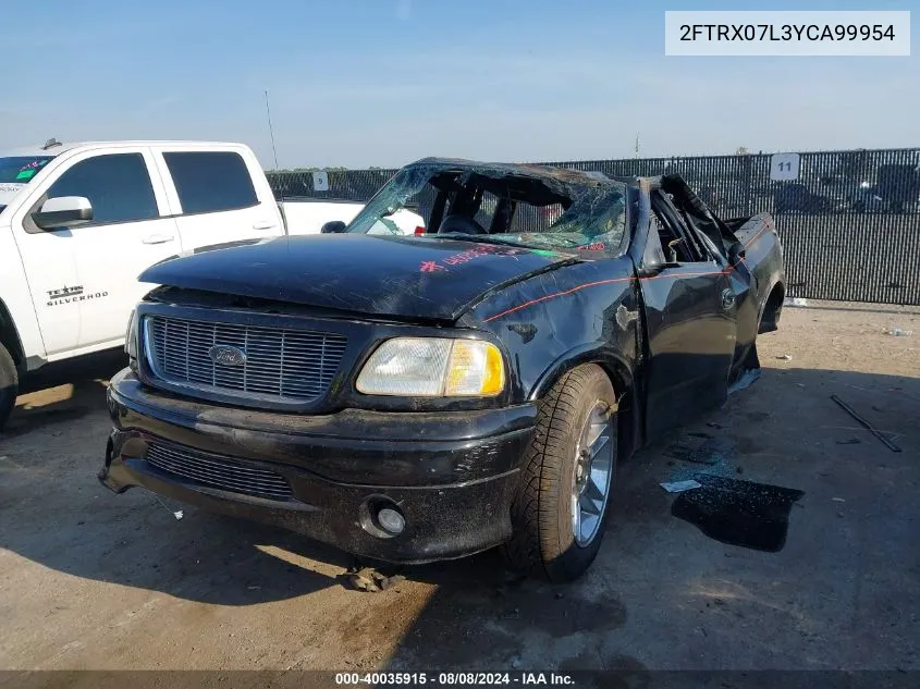 2000 Ford F-150 Lariat/Xl/Xlt VIN: 2FTRX07L3YCA99954 Lot: 40035915