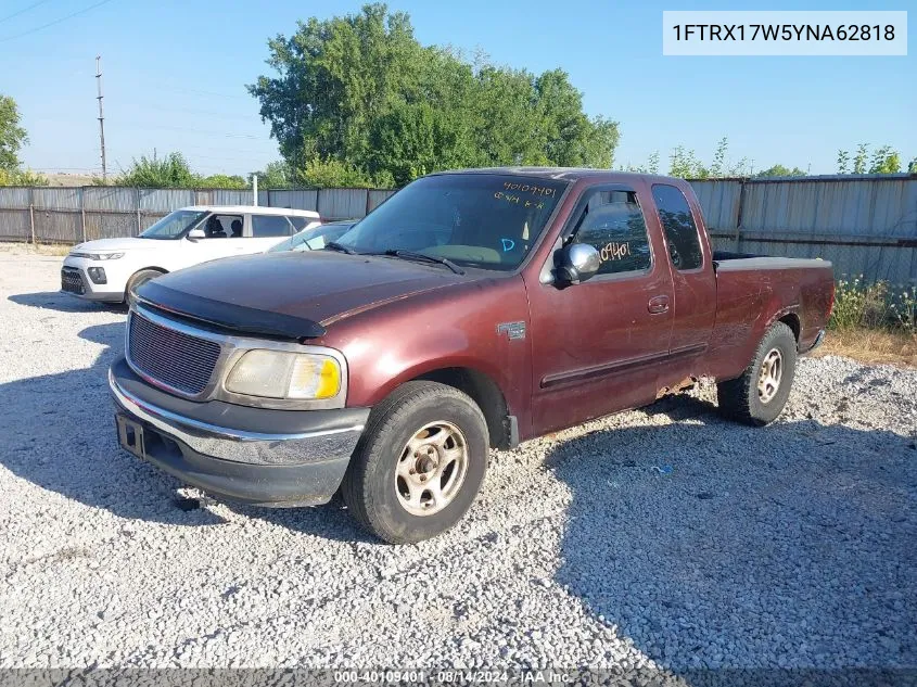 2000 Ford F-150 Lariat/Work Series/Xl/Xlt VIN: 1FTRX17W5YNA62818 Lot: 40109401