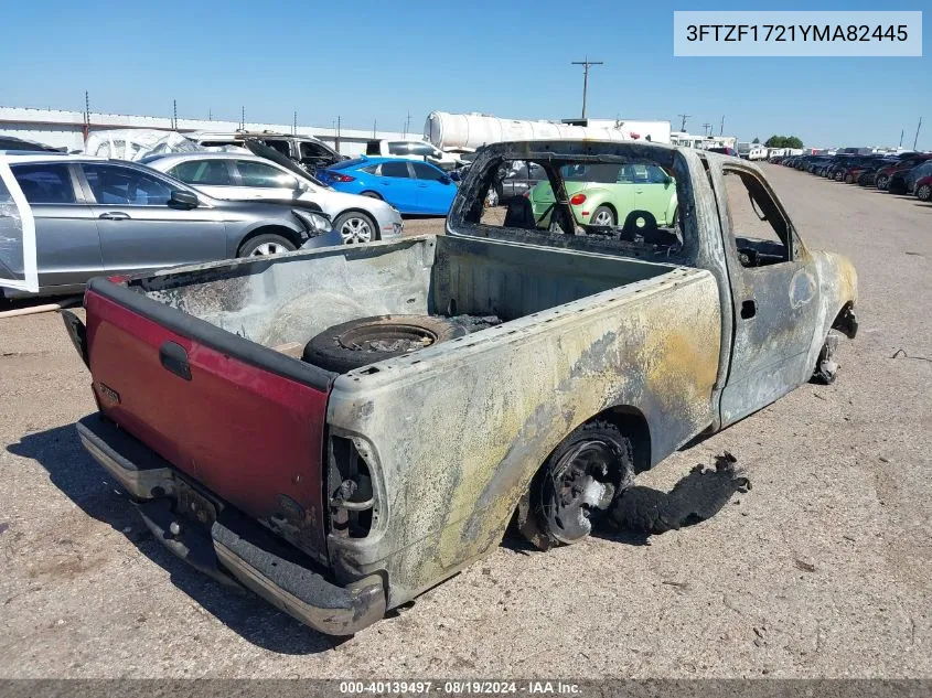 2000 Ford F-150 Work Series/Xl/Xlt VIN: 3FTZF1721YMA82445 Lot: 40139497