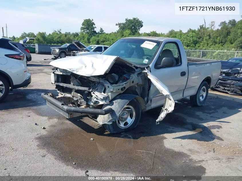 2000 Ford F-150 Work Series/Xl/Xlt VIN: 1FTZF1721YNB61930 Lot: 40190978