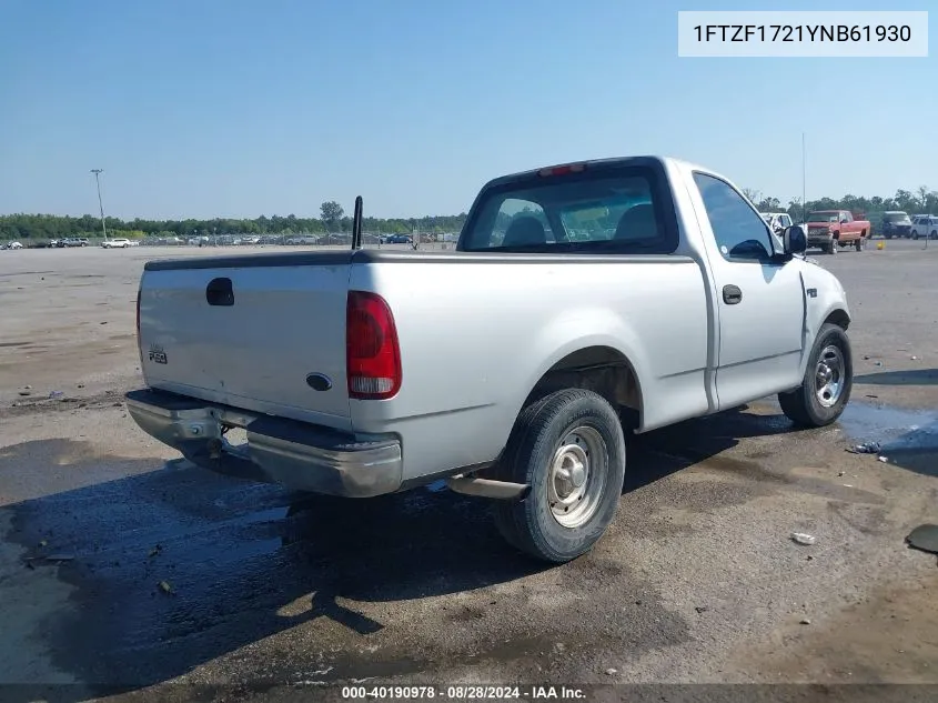 2000 Ford F-150 Work Series/Xl/Xlt VIN: 1FTZF1721YNB61930 Lot: 40190978