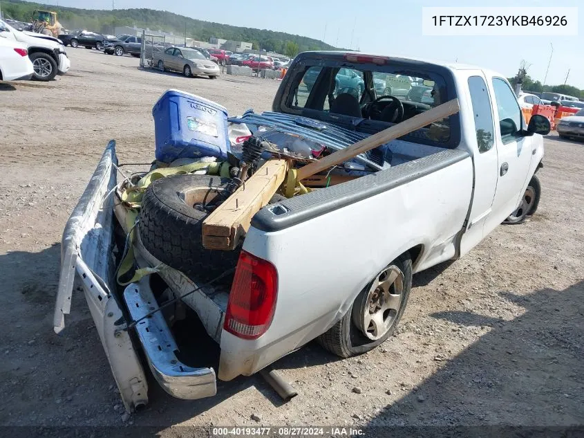 2000 Ford F-150 Work Series/Xl/Xlt VIN: 1FTZX1723YKB46926 Lot: 40193477