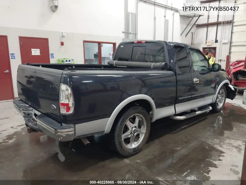 2000 Ford F-150 Lariat/Work Series/Xl/Xlt VIN: 1FTRX17L7YKB50437 Lot: 40225955