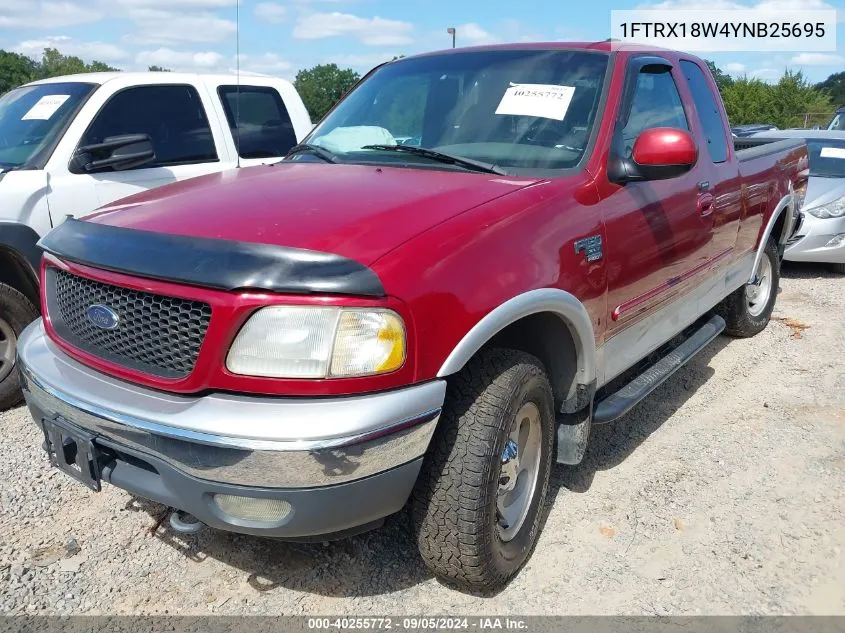 2000 Ford F-150 Lariat/Work Series/Xl/Xlt VIN: 1FTRX18W4YNB25695 Lot: 40255772