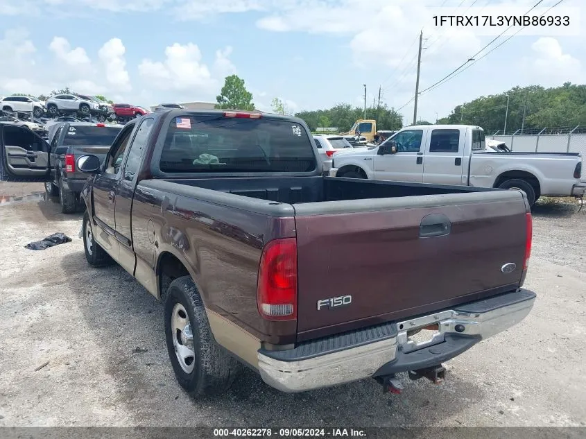 2000 Ford F150 VIN: 1FTRX17L3YNB86933 Lot: 40262278