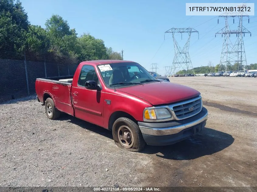 2000 Ford F-150 Work Series/Xl/Xlt VIN: 1FTRF17W2YNB13212 Lot: 40272108