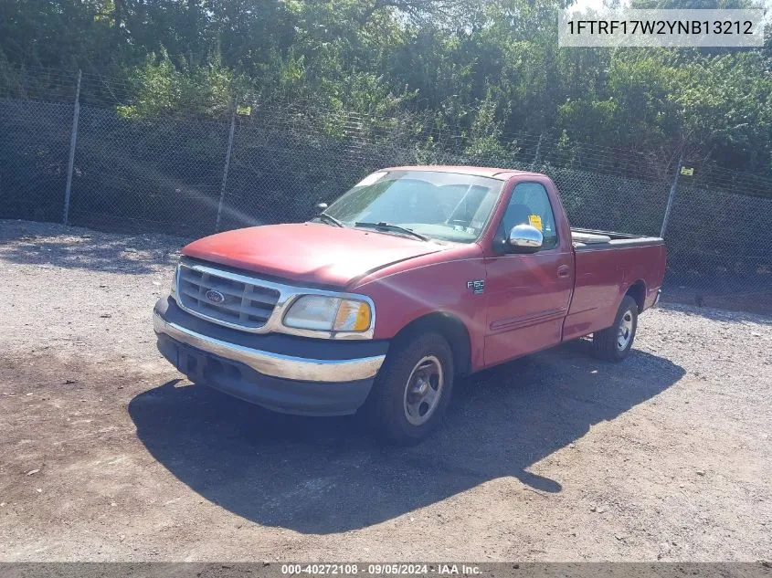 2000 Ford F-150 Work Series/Xl/Xlt VIN: 1FTRF17W2YNB13212 Lot: 40272108