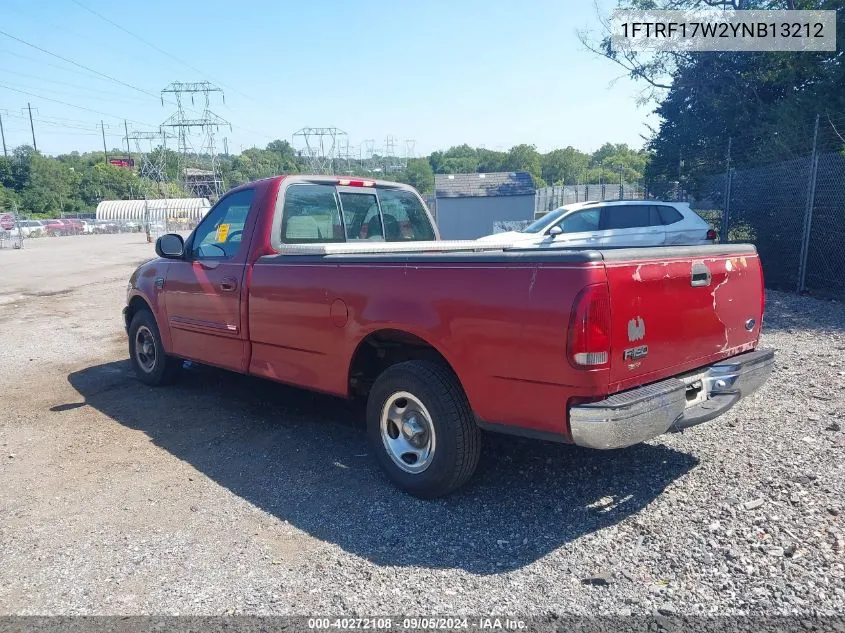 2000 Ford F-150 Work Series/Xl/Xlt VIN: 1FTRF17W2YNB13212 Lot: 40272108