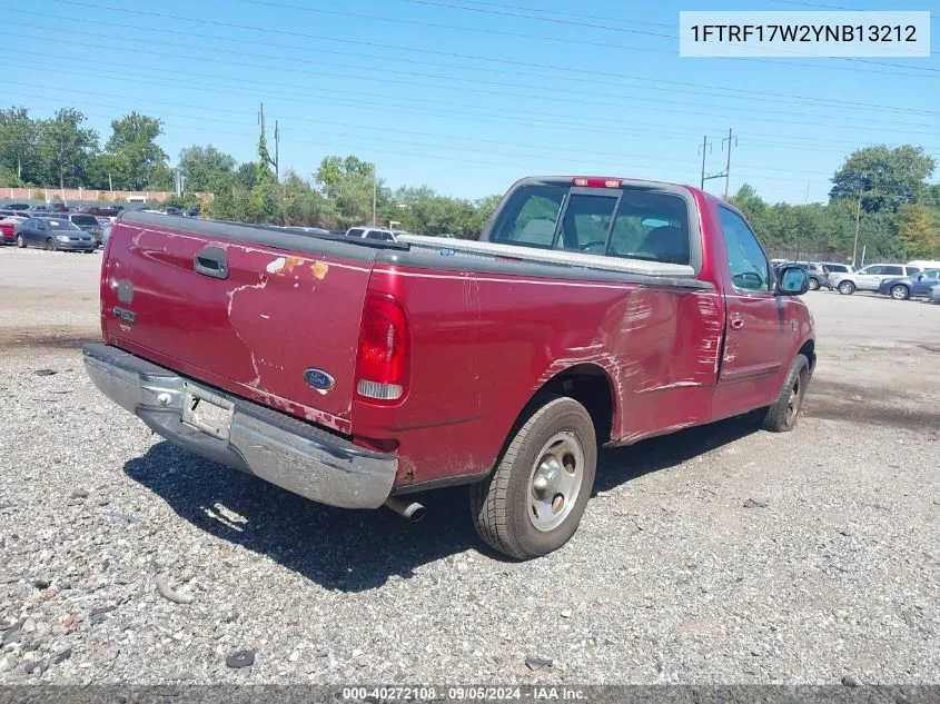 2000 Ford F-150 Work Series/Xl/Xlt VIN: 1FTRF17W2YNB13212 Lot: 40272108