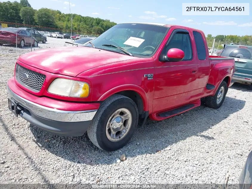 2000 Ford F-150 Lariat/Xl/Xlt VIN: 2FTRX07L7YCA64561 Lot: 40301181