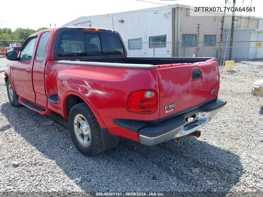 2000 Ford F-150 Lariat/Xl/Xlt VIN: 2FTRX07L7YCA64561 Lot: 40301181