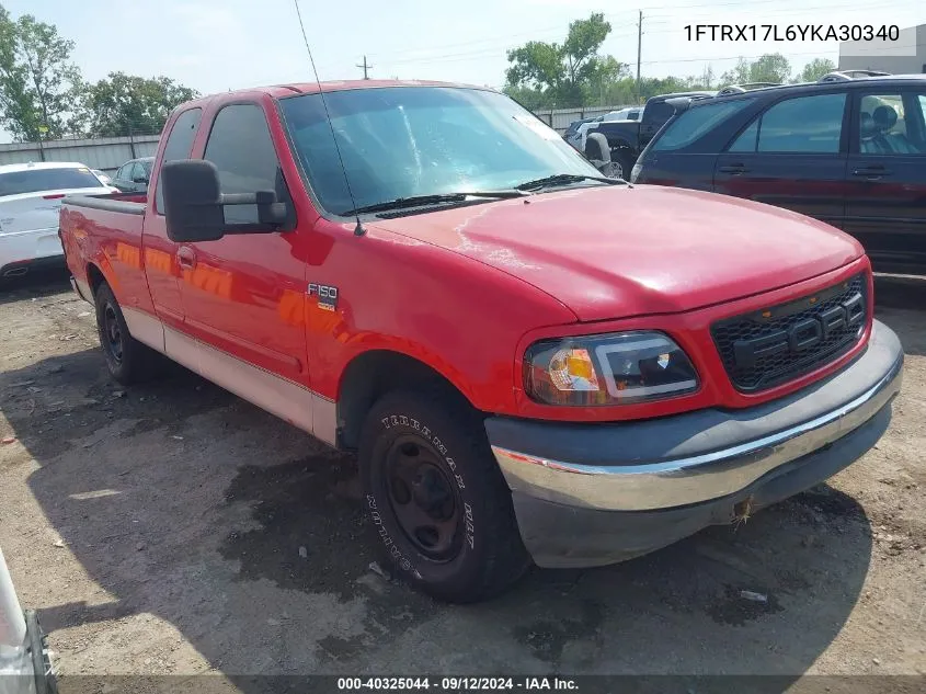 2000 Ford F-150 Lariat/Work Series/Xl/Xlt VIN: 1FTRX17L6YKA30340 Lot: 40325044