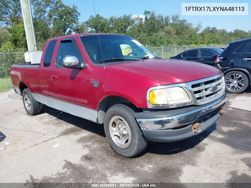 2000 Ford F-150 Lariat/Work Series/Xl/Xlt VIN: 1FTRX17LXYNA48113 Lot: 40368681