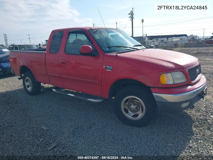 2000 Ford F-150 Lariat/Work Series/Xl/Xlt VIN: 2FTRX18L2YCA24845 Lot: 40374397