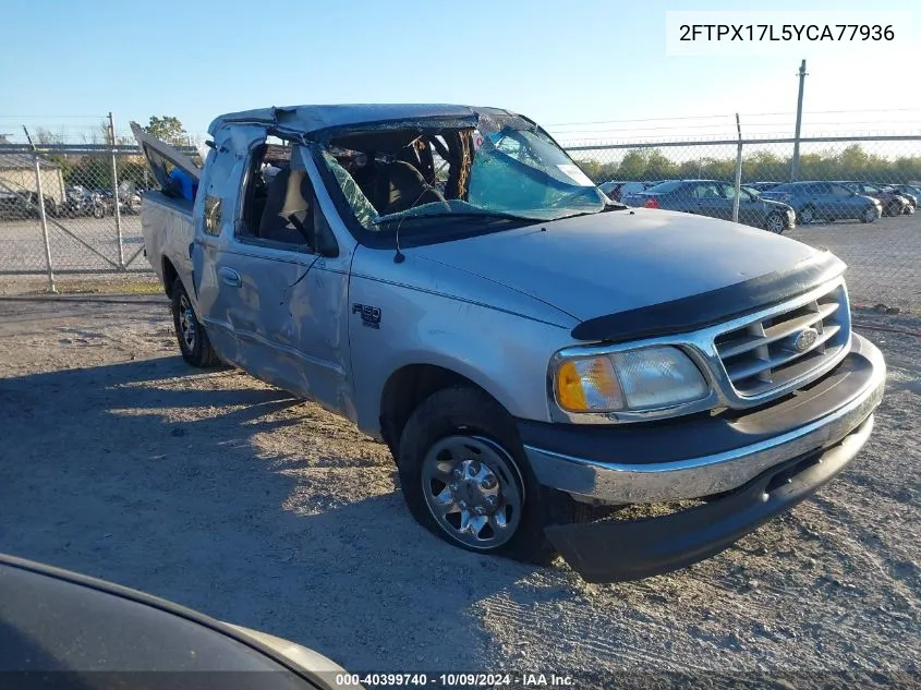 2000 Ford F150 VIN: 2FTPX17L5YCA77936 Lot: 40399740