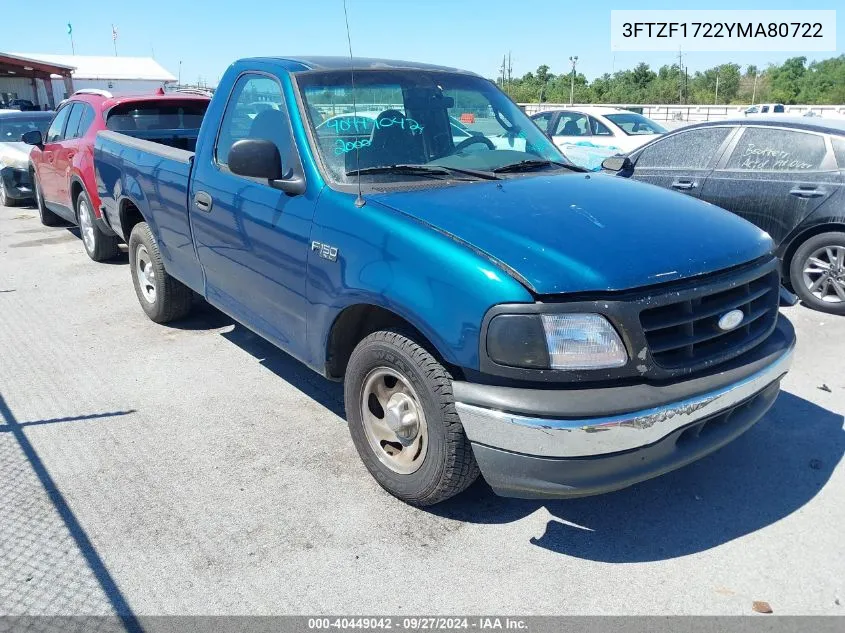 2000 Ford F-150 Work Series/Xl/Xlt VIN: 3FTZF1722YMA80722 Lot: 40449042