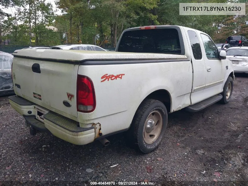 2000 Ford F-150 Lariat/Work Series/Xl/Xlt VIN: 1FTRX17L8YNA16230 Lot: 40454973