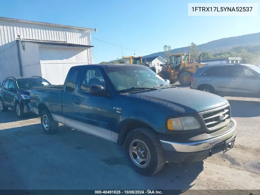 2000 Ford F-150 Lariat/Work Series/Xl/Xlt VIN: 1FTRX17L5YNA52537 Lot: 40491825