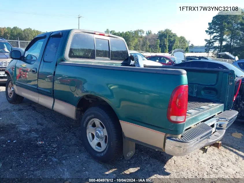 2000 Ford F-150 Lariat/Work Series/Xl/Xlt VIN: 1FTRX17W3YNC32108 Lot: 40497612