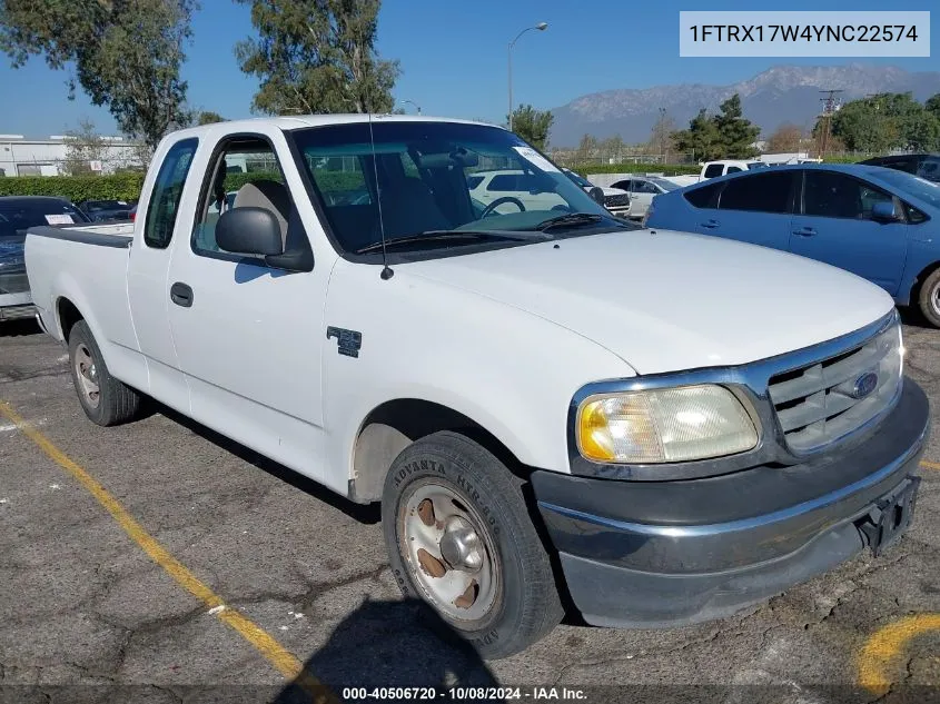 2000 Ford F-150 Lariat/Work Series/Xl/Xlt VIN: 1FTRX17W4YNC22574 Lot: 40506720