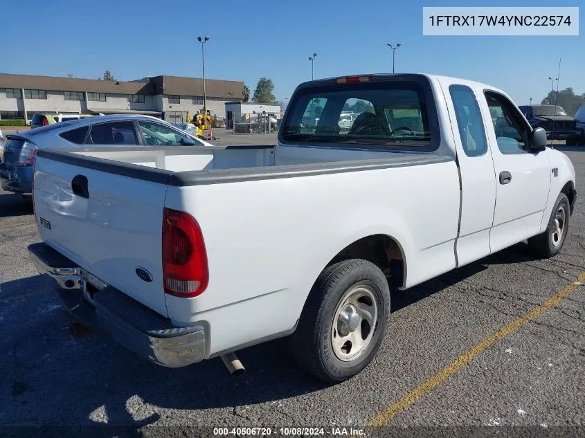 2000 Ford F-150 Lariat/Work Series/Xl/Xlt VIN: 1FTRX17W4YNC22574 Lot: 40506720