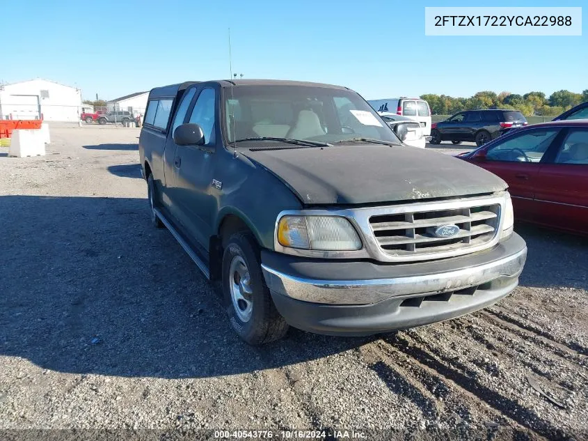 2000 Ford F-150 Work Series/Xl/Xlt VIN: 2FTZX1722YCA22988 Lot: 40543776