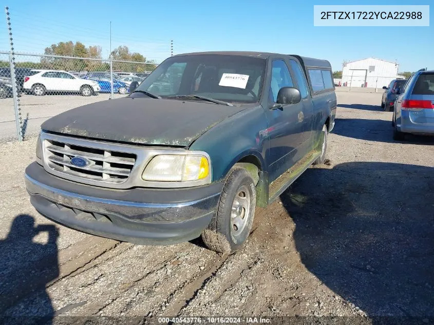 2000 Ford F-150 Work Series/Xl/Xlt VIN: 2FTZX1722YCA22988 Lot: 40543776