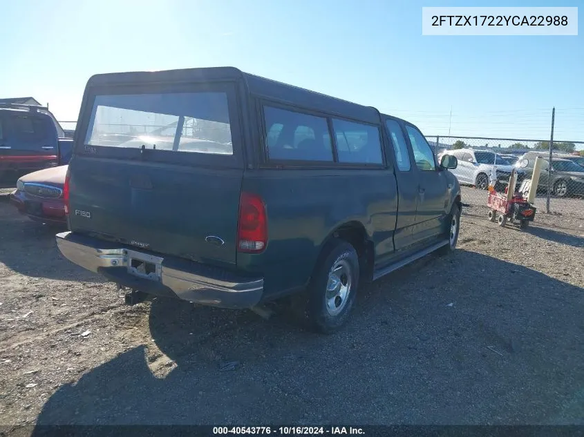 2000 Ford F-150 Work Series/Xl/Xlt VIN: 2FTZX1722YCA22988 Lot: 40543776