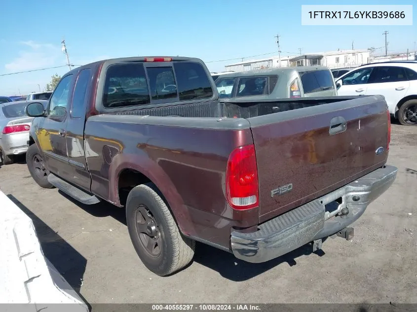 2000 Ford F-150 Lariat/Work Series/Xl/Xlt VIN: 1FTRX17L6YKB39686 Lot: 40555297