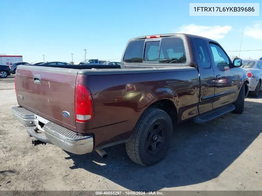 2000 Ford F-150 Lariat/Work Series/Xl/Xlt VIN: 1FTRX17L6YKB39686 Lot: 40555297